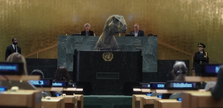 「It's now or never.」（いまやるしかない）――国連に招かれた恐竜フランキーは、世界の指導者、40億の地球人に向けてこう訴えた。「絶滅を選択するな、人間は言い訳をやめて」と。これは、国連開発計画（UNDP）が地球温暖化阻止のために、COP26に向けて制作した広報動画（約3分30秒＋「19の口実」コンテンツ）からの引用だ。UNDPは直近の報告で、現在の世界の努力目標では、温度抑制目標の「1.5度には遠く及ばない」とする。フランキーは、「化石燃料への財政的支援が、気候変動に対していかに非合理的で非論理的か」を訴えている。（画像クリックで同動画（英語版）へリンク）