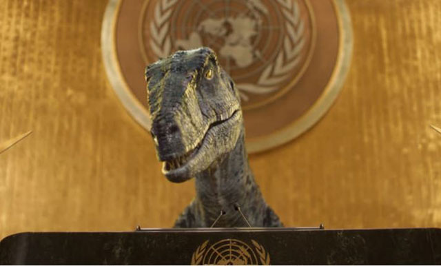UNDP広報動画より「A-message-to-humanity-from-Frankie-the-dinasaur」