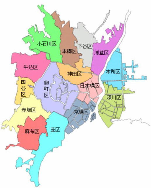 当時の東京市（15区）