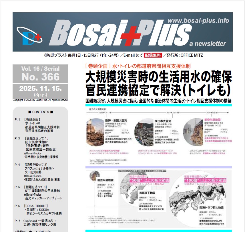 《Bosai Plus》2025年11月15日号（No. 366）